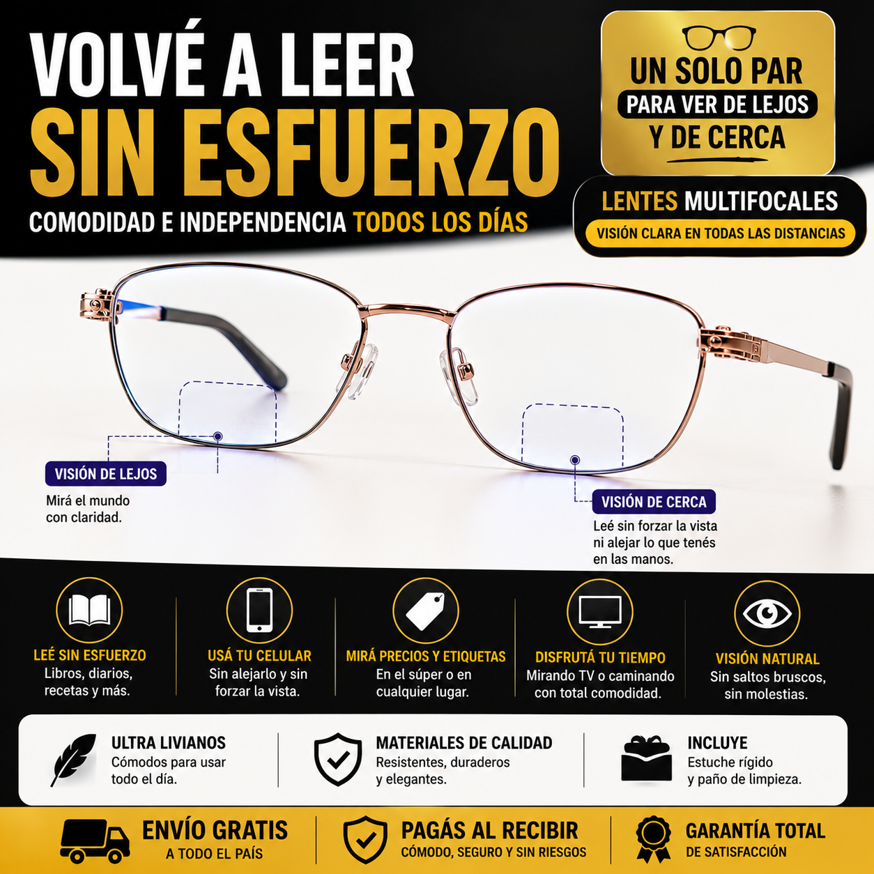 Gafas Multifocales FocusPro™- Volvé a leer con comodidad sin Esfuerzo