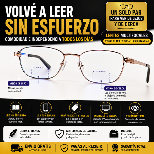 Gafas Multifocales FocusPro™- Volvé a leer con comodidad sin Esfuerzo