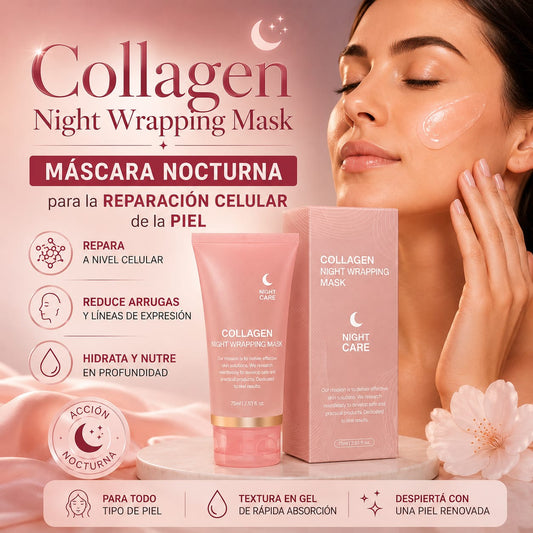Máscara Nocturna de Colágeno Coreana ¡Dile adiós a las arrugas y líneas de expresión!